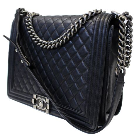 chanel black quilted boy bag price|chanel black quilted flap bag.